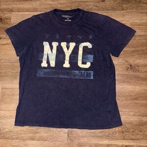 Aeropostale Navy Graphic NYC Tee with White Lettering